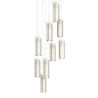 Hubbardton Forge - 131104-SKT-LONG-84-GG0065 - Exos Glass 9-Light Pendant - Exos Glass - Soft Gold