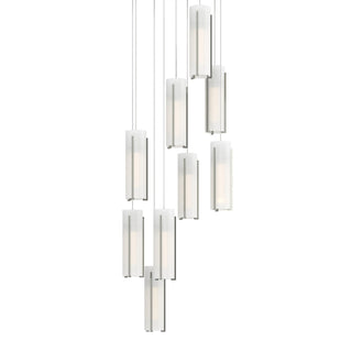 Hubbardton Forge - 131104-SKT-LONG-85-GG0065 - Exos Glass 9-Light Pendant - Exos Glass - Sterling