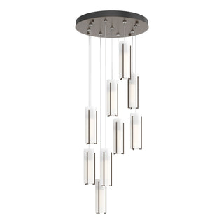 Hubbardton Forge - 131104-SKT-STND-05-GG0065 - Exos Glass 9-Light Pendant - Exos Glass - Bronze