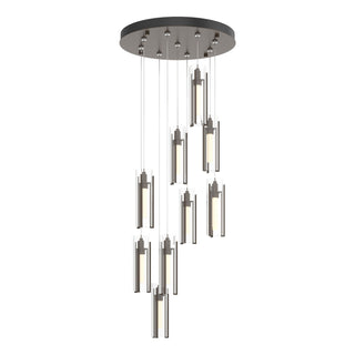 Hubbardton Forge - 131104-SKT-STND-05-ZM0065 - Exos Glass 9-Light Pendant - Exos Glass - Bronze
