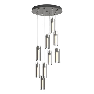 Hubbardton Forge - 131104-SKT-STND-07-ZM0065 - Exos Glass 9-Light Pendant - Exos Glass - Dark Smoke