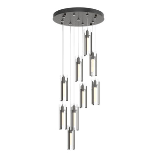 Hubbardton Forge - 131104-SKT-STND-14-ZM0065 - Exos Glass 9-Light Pendant - Exos Glass - Oil Rubbed Bronze