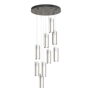 Hubbardton Forge - 131104-SKT-STND-20-GG0065 - Exos Glass 9-Light Pendant - Exos Glass - Natural Iron