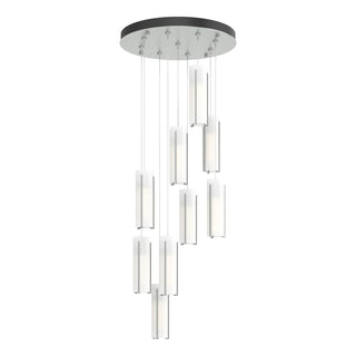 Hubbardton Forge - 131104-SKT-STND-82-GG0065 - Exos Glass 9-Light Pendant - Exos Glass - Vintage Platinum