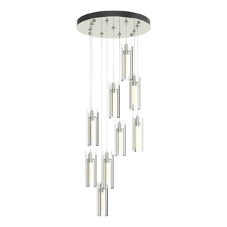 Hubbardton Forge - 131104-SKT-STND-85-ZM0065 - Exos Glass 9-Light Pendant - Exos Glass - Sterling
