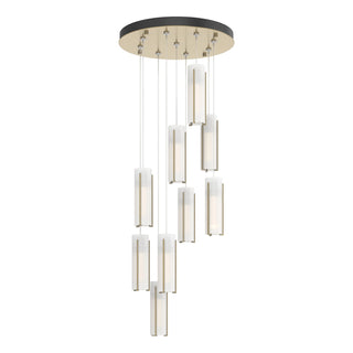 Hubbardton Forge - 131104-SKT-STND-86-GG0065 - Exos Glass 9-Light Pendant - Exos Glass - Modern Brass