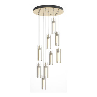 Hubbardton Forge - 131104-SKT-STND-86-ZM0065 - Exos Glass 9-Light Pendant - Exos Glass - Modern Brass