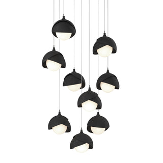 Hubbardton Forge - 131105-SKT-LONG-10-10-GG0711 - Brooklyn 9-Light Double Shade Pendant - Brooklyn - Black