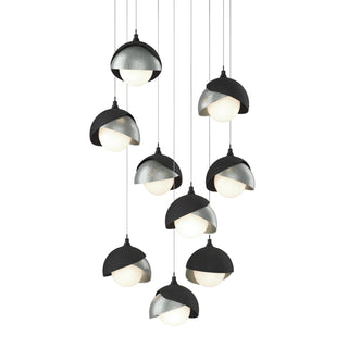 Hubbardton Forge - 131105-SKT-LONG-10-82-GG0711 - Brooklyn 9-Light Double Shade Pendant - Brooklyn - Black