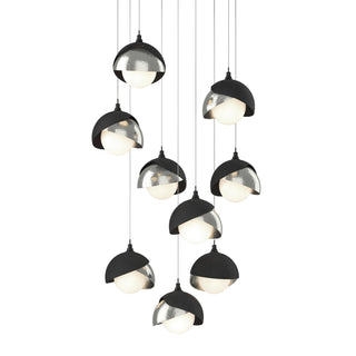 Hubbardton Forge - 131105-SKT-LONG-10-85-GG0711 - Brooklyn 9-Light Double Shade Pendant - Brooklyn - Black
