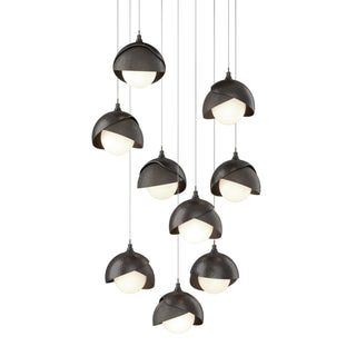 Hubbardton Forge - 131105-SKT-LONG-14-07-GG0711 - Brooklyn 9-Light Double Shade Pendant - Brooklyn - Oil Rubbed Bronze