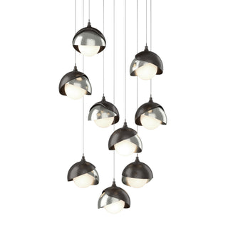 Hubbardton Forge - 131105-SKT-LONG-14-85-GG0711 - Brooklyn 9-Light Double Shade Pendant - Brooklyn - Oil Rubbed Bronze
