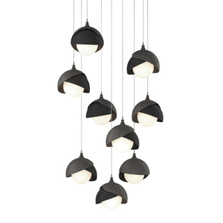 Hubbardton Forge - 131105-SKT-LONG-20-10-GG0711 - Brooklyn 9-Light Double Shade Pendant - Brooklyn - Natural Iron
