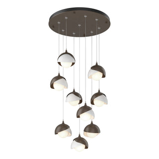 Hubbardton Forge - 131105-SKT-STND-05-02-GG0711 - Brooklyn 9-Light Double Shade Pendant - Brooklyn - Bronze
