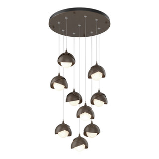 Hubbardton Forge - 131105-SKT-STND-05-05-GG0711 - Brooklyn 9-Light Double Shade Pendant - Brooklyn - Bronze