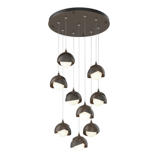 Hubbardton Forge - 131105-SKT-STND-05-07-GG0711 - Brooklyn 9-Light Double Shade Pendant - Brooklyn - Bronze
