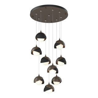 Hubbardton Forge - 131105-SKT-STND-05-10-GG0711 - Brooklyn 9-Light Double Shade Pendant - Brooklyn - Bronze