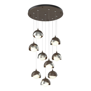 Hubbardton Forge - 131105-SKT-STND-05-85-GG0711 - Brooklyn 9-Light Double Shade Pendant - Brooklyn - Bronze