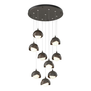 Hubbardton Forge - 131105-SKT-STND-07-05-GG0711 - Brooklyn 9-Light Double Shade Pendant - Brooklyn - Dark Smoke