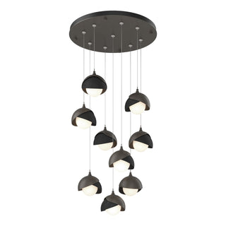 Hubbardton Forge - 131105-SKT-STND-07-10-GG0711 - Brooklyn 9-Light Double Shade Pendant - Brooklyn - Dark Smoke