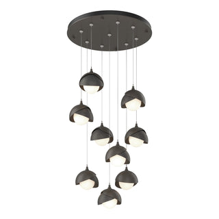 Hubbardton Forge - 131105-SKT-STND-07-20-GG0711 - Brooklyn 9-Light Double Shade Pendant - Brooklyn - Dark Smoke