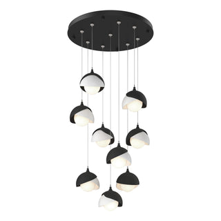 Hubbardton Forge - 131105-SKT-STND-10-02-GG0711 - Brooklyn 9-Light Double Shade Pendant - Brooklyn - Black
