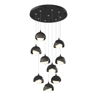 Hubbardton Forge - 131105-SKT-STND-10-07-GG0711 - Brooklyn 9-Light Double Shade Pendant - Brooklyn - Black