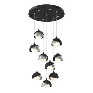 Hubbardton Forge - 131105-SKT-STND-10-82-GG0711 - Brooklyn 9-Light Double Shade Pendant - Brooklyn - Black