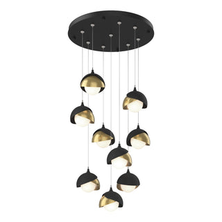 Hubbardton Forge - 131105-SKT-STND-10-86-GG0711 - Brooklyn 9-Light Double Shade Pendant - Brooklyn - Black