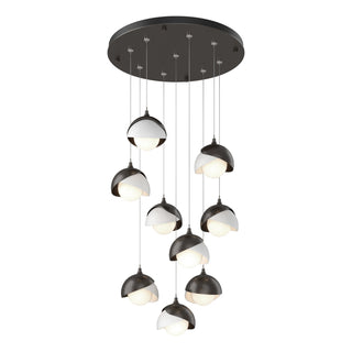 Hubbardton Forge - 131105-SKT-STND-14-02-GG0711 - Brooklyn 9-Light Double Shade Pendant - Brooklyn - Oil Rubbed Bronze