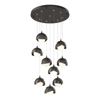 Hubbardton Forge - 131105-SKT-STND-14-07-GG0711 - Brooklyn 9-Light Double Shade Pendant - Brooklyn - Oil Rubbed Bronze