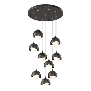 Hubbardton Forge - 131105-SKT-STND-14-14-GG0711 - Brooklyn 9-Light Double Shade Pendant - Brooklyn - Oil Rubbed Bronze