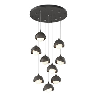 Hubbardton Forge - 131105-SKT-STND-20-07-GG0711 - Brooklyn 9-Light Double Shade Pendant - Brooklyn - Natural Iron