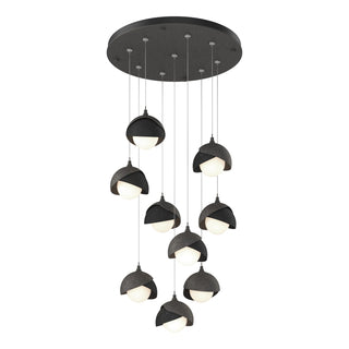 Hubbardton Forge - 131105-SKT-STND-20-10-GG0711 - Brooklyn 9-Light Double Shade Pendant - Brooklyn - Natural Iron