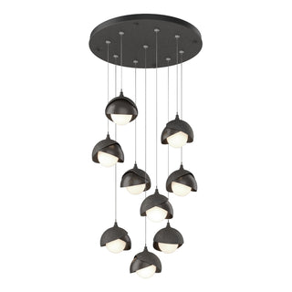 Hubbardton Forge - 131105-SKT-STND-20-14-GG0711 - Brooklyn 9-Light Double Shade Pendant - Brooklyn - Natural Iron