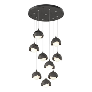 Hubbardton Forge - 131105-SKT-STND-20-20-GG0711 - Brooklyn 9-Light Double Shade Pendant - Brooklyn - Natural Iron