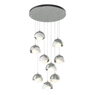 Hubbardton Forge - 131105-SKT-STND-82-02-GG0711 - Brooklyn 9-Light Double Shade Pendant - Brooklyn - Vintage Platinum