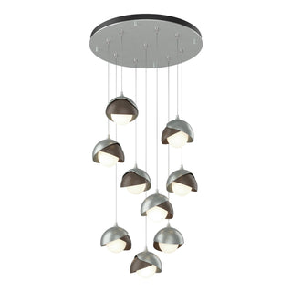 Hubbardton Forge - 131105-SKT-STND-82-05-GG0711 - Brooklyn 9-Light Double Shade Pendant - Brooklyn - Vintage Platinum