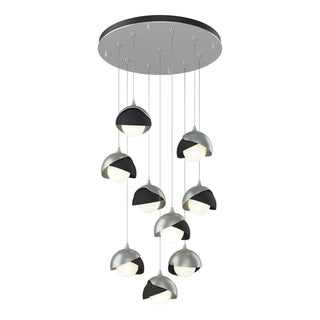 Hubbardton Forge - 131105-SKT-STND-82-10-GG0711 - Brooklyn 9-Light Double Shade Pendant - Brooklyn - Vintage Platinum