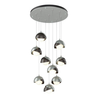 Hubbardton Forge - 131105-SKT-STND-82-14-GG0711 - Brooklyn 9-Light Double Shade Pendant - Brooklyn - Vintage Platinum