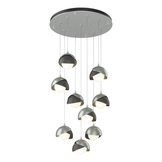 Hubbardton Forge - 131105-SKT-STND-82-20-GG0711 - Brooklyn 9-Light Double Shade Pendant - Brooklyn - Vintage Platinum
