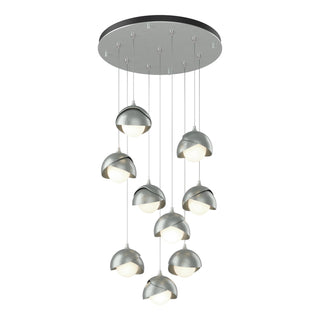 Hubbardton Forge - 131105-SKT-STND-82-82-GG0711 - Brooklyn 9-Light Double Shade Pendant - Brooklyn - Vintage Platinum