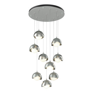 Hubbardton Forge - 131105-SKT-STND-82-85-GG0711 - Brooklyn 9-Light Double Shade Pendant - Brooklyn - Vintage Platinum