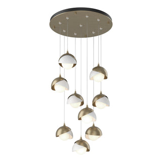 Hubbardton Forge - 131105-SKT-STND-84-02-GG0711 - Brooklyn 9-Light Double Shade Pendant - Brooklyn - Soft Gold