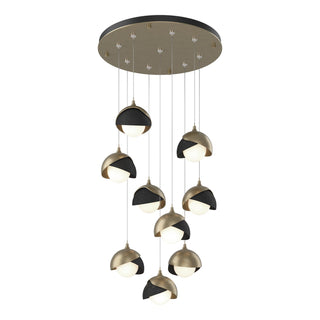 Hubbardton Forge - 131105-SKT-STND-84-10-GG0711 - Brooklyn 9-Light Double Shade Pendant - Brooklyn - Soft Gold