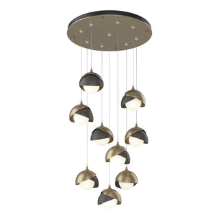 Hubbardton Forge - 131105-SKT-STND-84-20-GG0711 - Brooklyn 9-Light Double Shade Pendant - Brooklyn - Soft Gold