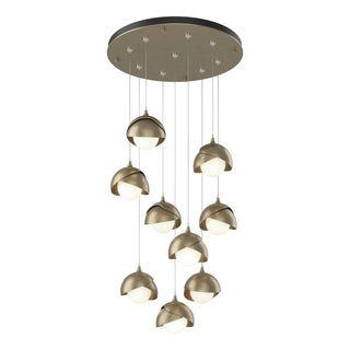Hubbardton Forge - 131105-SKT-STND-84-84-GG0711 - Brooklyn 9-Light Double Shade Pendant - Brooklyn - Soft Gold