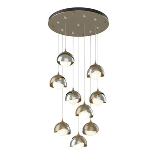 Hubbardton Forge - 131105-SKT-STND-84-85-GG0711 - Brooklyn 9-Light Double Shade Pendant - Brooklyn - Soft Gold