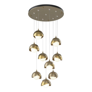 Hubbardton Forge - 131105-SKT-STND-84-86-GG0711 - Brooklyn 9-Light Double Shade Pendant - Brooklyn - Soft Gold