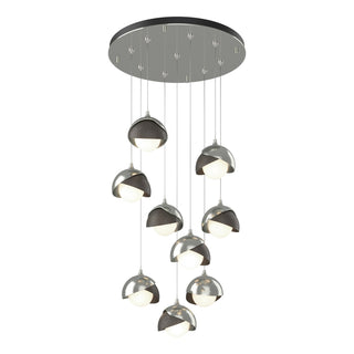 Hubbardton Forge - 131105-SKT-STND-85-07-GG0711 - Brooklyn 9-Light Double Shade Pendant - Brooklyn - Sterling